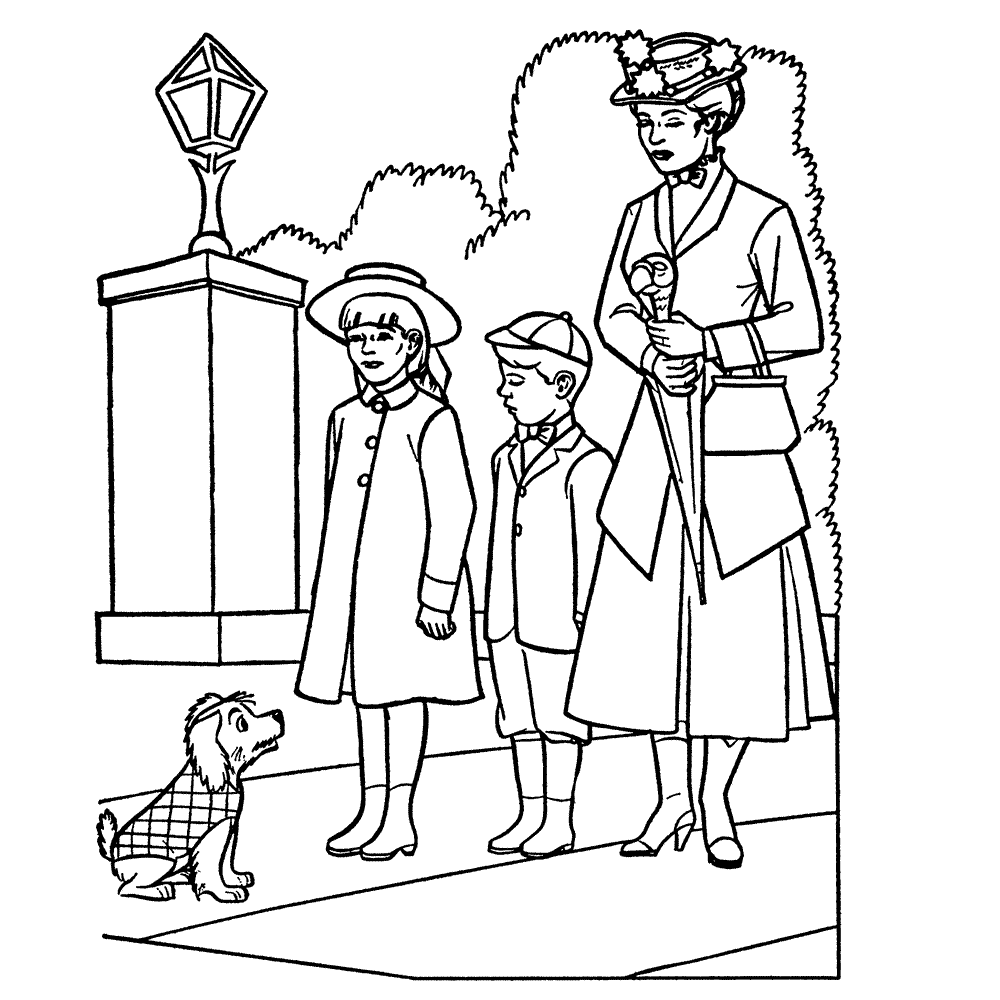 Plansa de colorat cu Mary Poppins 33 27